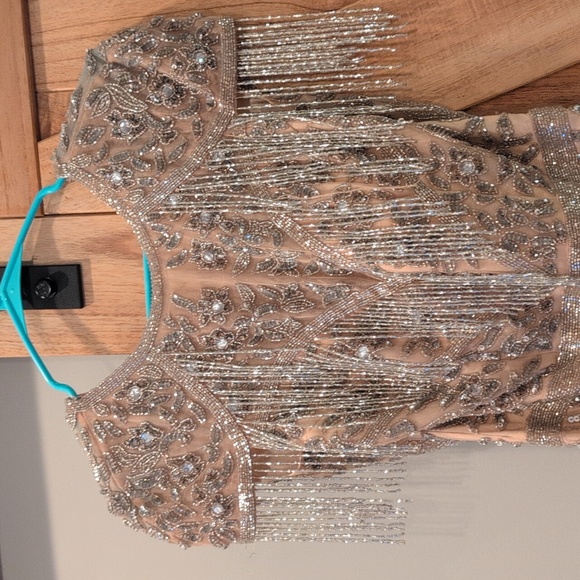 Mac Duggal military style fringe sheath gown size 6 - Picture 8 of 12